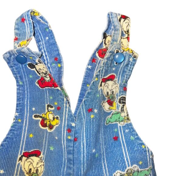 Vintage 1984 Disney baby mickey mouse, pluto , donald duck blue overalls newborn - Picture 2 of 7